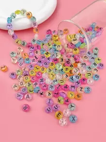 Cuentas con letras aptas para hacer collares y pulseras - Multicolor - Ver 1