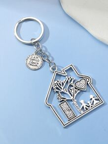 Street House Design Keychain Valentine's Day Car Accessories Bag Charm School Cute Goth Y2k - Silver - View 1