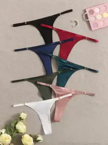 7packs Buckle Linked Sexy G-Strings - Multicolor - View 1