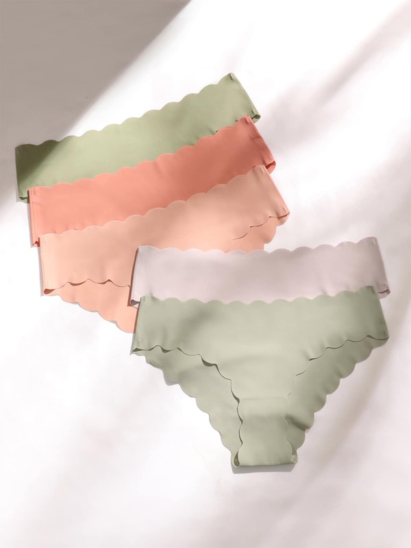 5pack No Show Scallop Trim Panty Set