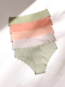 5件無痕貝殼邊內褲套裝 - 彩色 - 查看 4