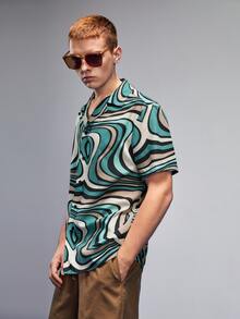 Valeria Aguilar Áo sơ mi Nam Nút phía trước In ngẫu nhiên Kỳ nghỉ - Nhiều màu - Xem 3