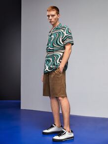 Valeria Aguilar Áo sơ mi Nam Nút phía trước In ngẫu nhiên Kỳ nghỉ - Nhiều màu - Xem 4