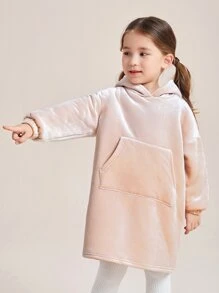 SHEIN 女童落肩天鹅绒卫衣 - 淺粉色 - 查看 1