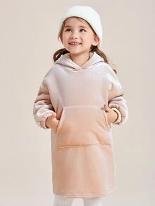 SHEIN 女童落肩天鹅绒卫衣 - 淺粉色 - 查看 5