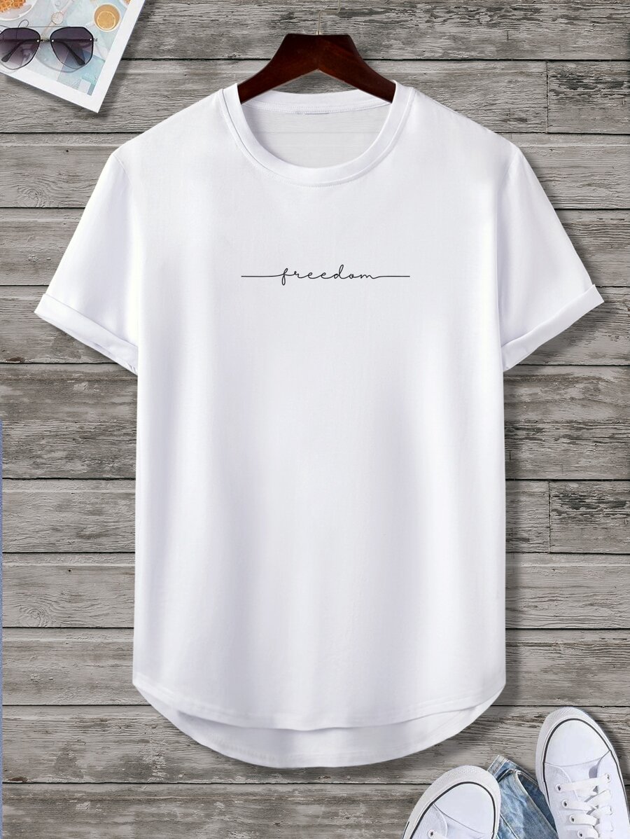 Manfinity Homme Tops Nam Lá thư Giải trí - trắng - Xem 1