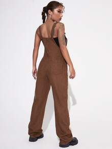Overol mezclilla con estampado de dibujos animados - Óxido marrón - Ver 2