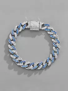 For Women Men Punk Hip Hop Style Rock Party Full Rhinestone Gorgeous Decor Bracelet Alloy Material For Party - Multicolor - View 12