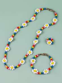 Niñas 3 piezas Set joya con cuenta - Multicolor - Ver 1