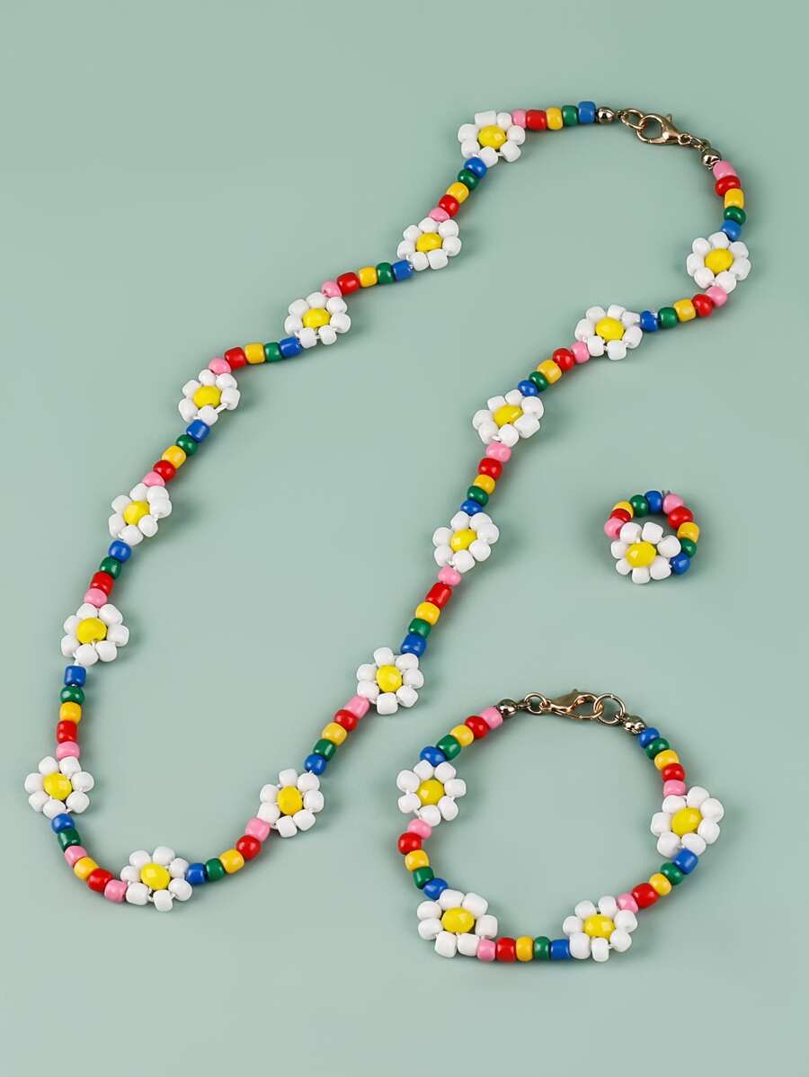 Niñas 3 piezas Set joya con cuenta - Multicolor - Ver 1