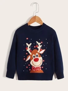 Toddler Boys Christmas Elk Pattern Jumper
