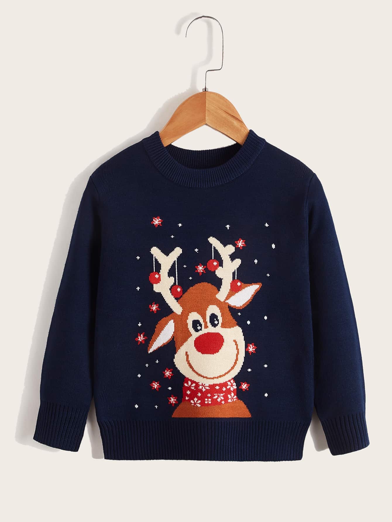 Toddler Boys Christmas Elk Pattern Jumper