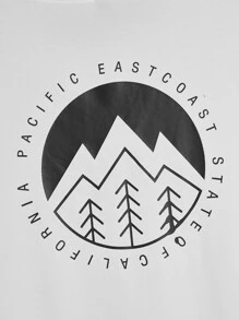 Manfinity RebelGame Men Cotton Letter Graphic Tee - White - View 4