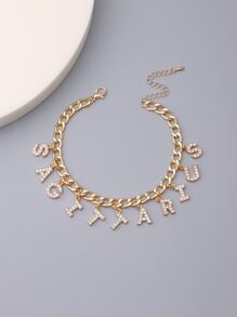 水鑽射手座字母墜飾手環