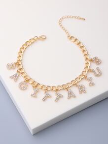 水鑽射手座字母墜飾手環