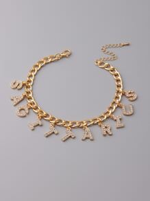 水鑽射手座字母墜飾手環