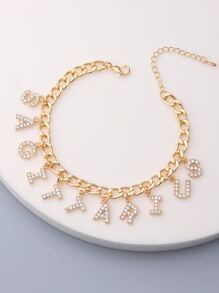 水鑽射手座字母墜飾手環