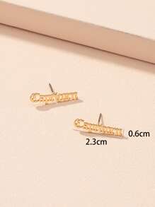Constellation Letter Stud Earrings - Yellow Gold - View 4