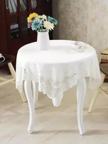 Mantel con diseño de flor con encaje - Beis - Ver 1