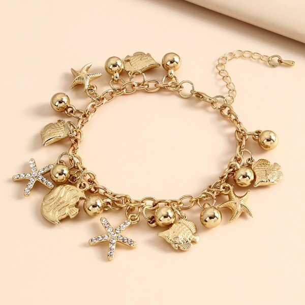 

Fish Charm Bracelet, Gold