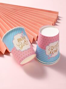 16个字母图案一次性杯子 - 彩色 - 查看 1