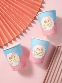 16个字母图案一次性杯子 - 彩色 - 查看 2