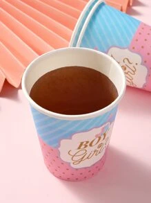 16个字母图案一次性杯子 - 彩色 - 查看 3