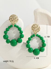 珠子裝飾圓形耳墜