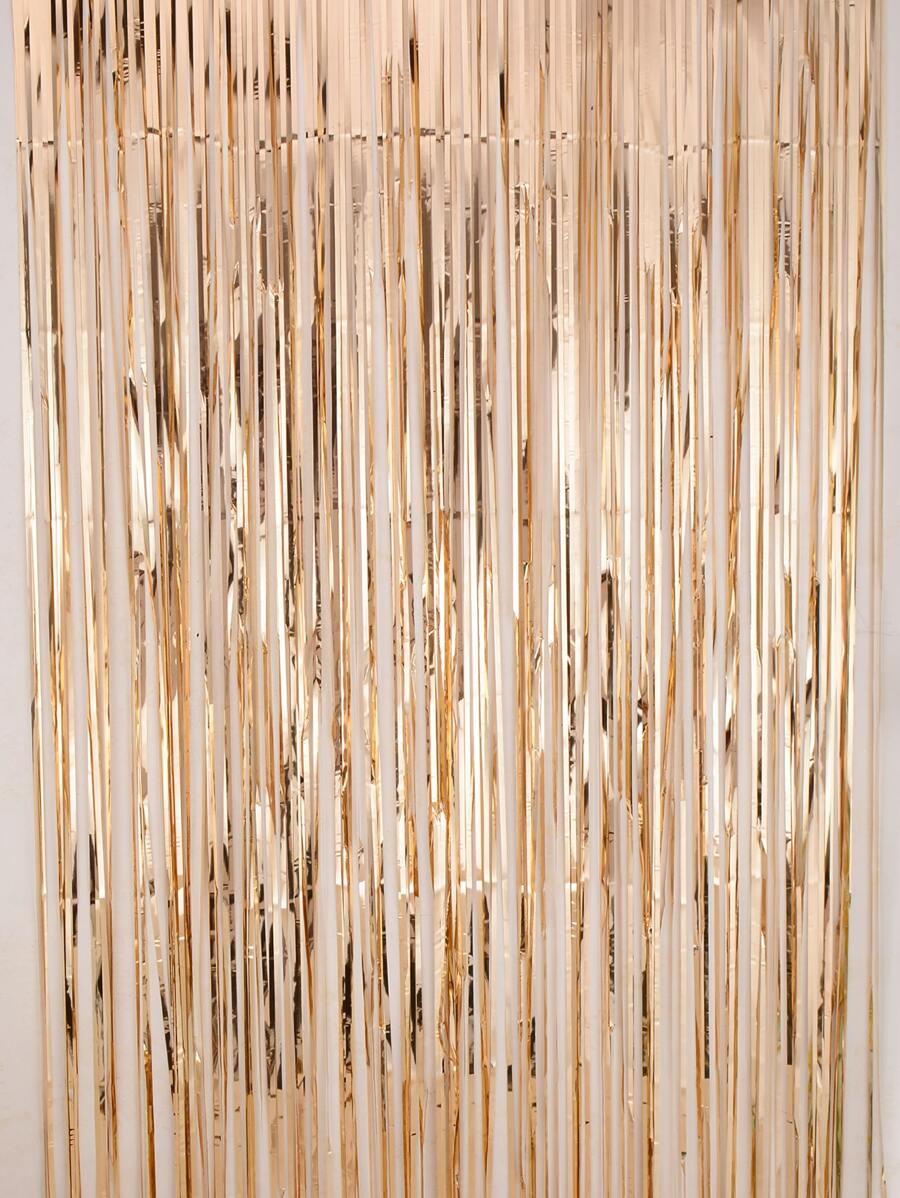 kumozawa 1 件 1.2 米香槟金色雨帘花环流苏，毕业装饰，生日，婚礼，单身女性周年纪念装饰，成人雨丝窗帘，生日派对背景墙装饰，流苏闪亮铝膜墙帘