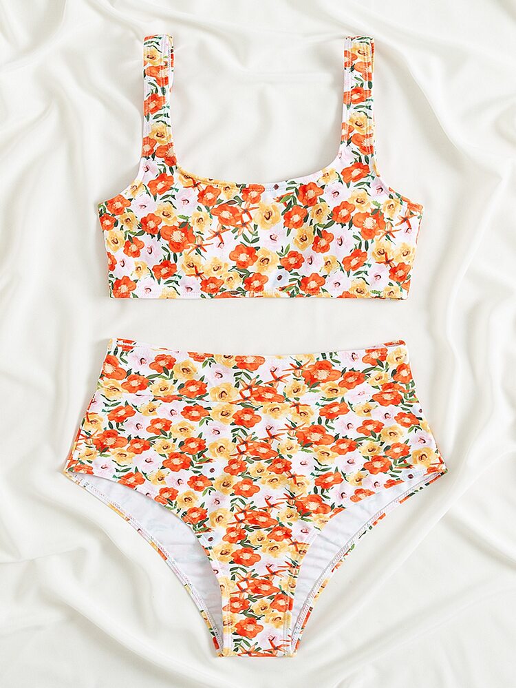 フラワープリント ハイウエストビキニ | SHEIN JAPAN