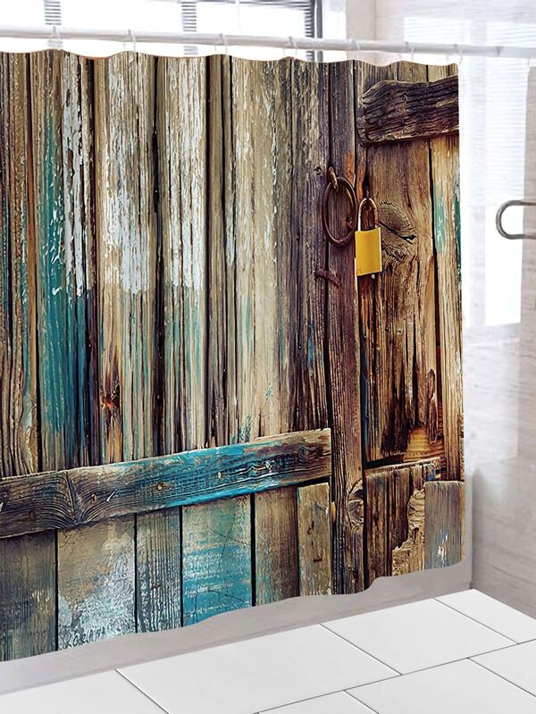Door Print Shower Curtain SHEIN USA