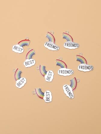 10 st Color Block Letter Detail Hänge