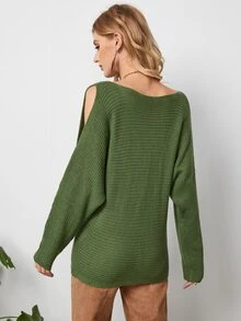 Jersey de manga murciélago con abertura - Verde - Ver 2
