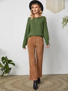 Jersey de manga murciélago con abertura - Verde - Ver 4