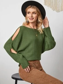 Jersey de manga murciélago con abertura - Verde - Ver 5