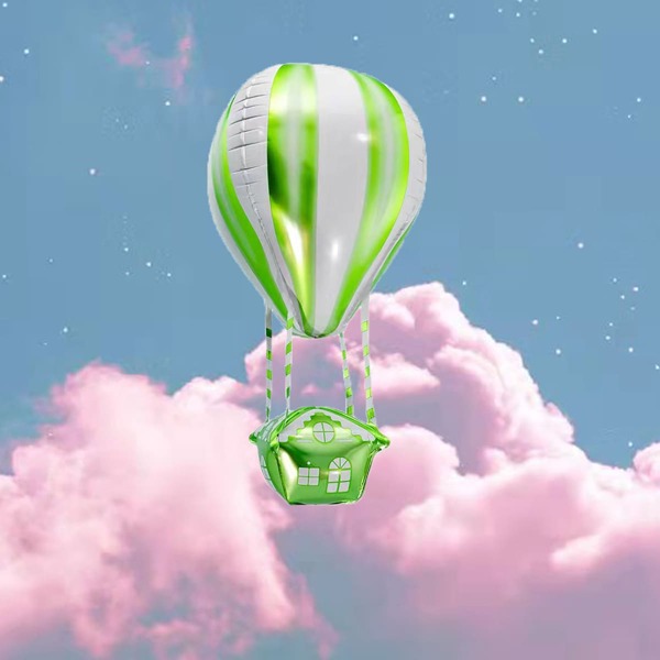 

1pc House Design Hot Air Balloon Decoration, Multicolor
