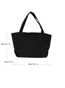 Túi Tote Nhẹ, Công Sở, Dung Tích Lớn, Dành Cho Nữ Tuổi Teen, Sinh Viên Đại Học, Tân Binh & Nhân Viên Văn Phòng, Hoàn Hảo Cho Văn Phòng, Đại Học, Công Việc, Kinh Doanh, Đi Làm, Ngoài Trời, Du Lịch, Dã Ngoại, Túi Nữ Phong Cách Tối Giản, Túi Đi Học, Ba Lô Trở Lại Trường, Dung Tích Lớn, Di Động, Nhẹ, Cổ Điển, Thường Ngày, Thích Hợp Cho Nữ Tuổi Teen, Sinh Viên Đại Học, Hoàn Hảo Cho Trở Lại Trường, Đại Học, Trung Học Cơ Sở, Trung Học Phổ Thông, Túi Tote Thời Trang Có Khóa Kéo - màu đen - Xem 5