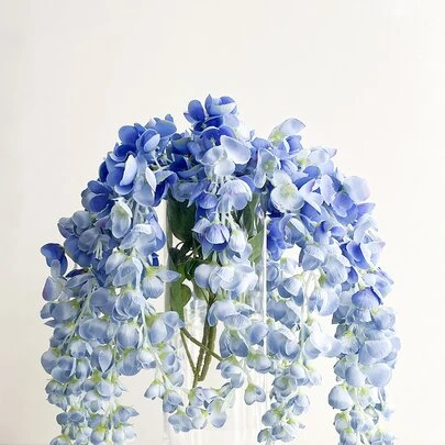 1 件/3 件人造紫藤花蓝色丝绸假紫藤藤蔓塑料悬挂花适用于家庭派对婚礼装饰、假植物、秋季装饰、房间、书桌、花园装饰、房间装饰用品、情人节、礼物