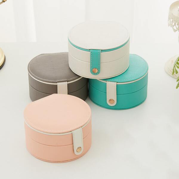 

1pc 2 Layer Random Color Jewelry Box, Multicolor