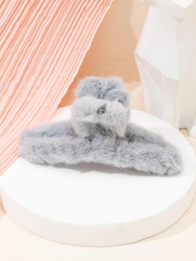 Fluffy Hair Claw - Grey - View 1