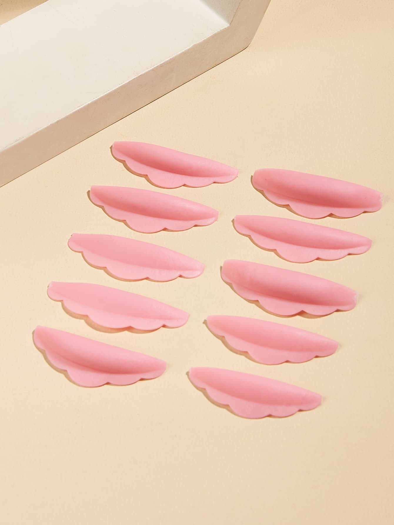 5副假墊墊片燙髮用品提升睫毛棒用於屏蔽燙髮輔助長度睫毛提升捲髮器熨燙持久工具移植貼片矽膠墊 - 淺粉色 - 查看 1