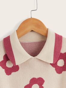 Áo len nữ Hoa Dễ thương - Màu be - Xem 3