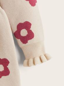 Áo len nữ Hoa Dễ thương - Màu be - Xem 4