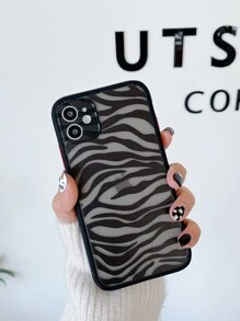 Zebra Ribbed Clear Phone Case Compatible With IPhone 11,IPhone 13,IPhone 14 Pro Max - Black - View 1