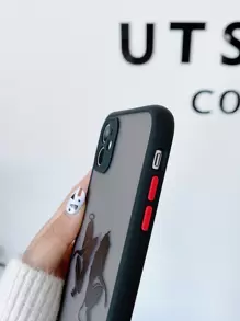Apple Cartoon Graphic Clear Phone Case Compatible With IPhone 11,IPhone 13,IPhone 14 Pro Max Waterproof Shockproof Anti-Fall Scratch Resistant - Black - View 4