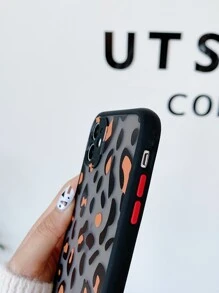 Vỏ điện thoại trong suốt họa tiết da báo - màu đen - Xem 3