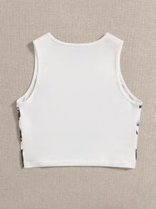 SHEIN ICON 90s Figure Graphic Crop Tank Top - White - View 2