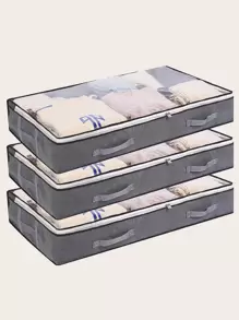 1pc Underbed Closet Storage Box - Grey - View 1