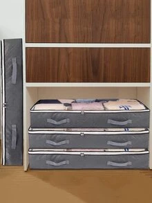 1pc Underbed Closet Storage Box - Grey - View 2