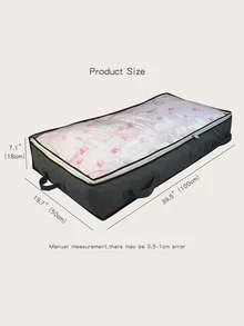 1pc Underbed Closet Storage Box - Grey - View 3